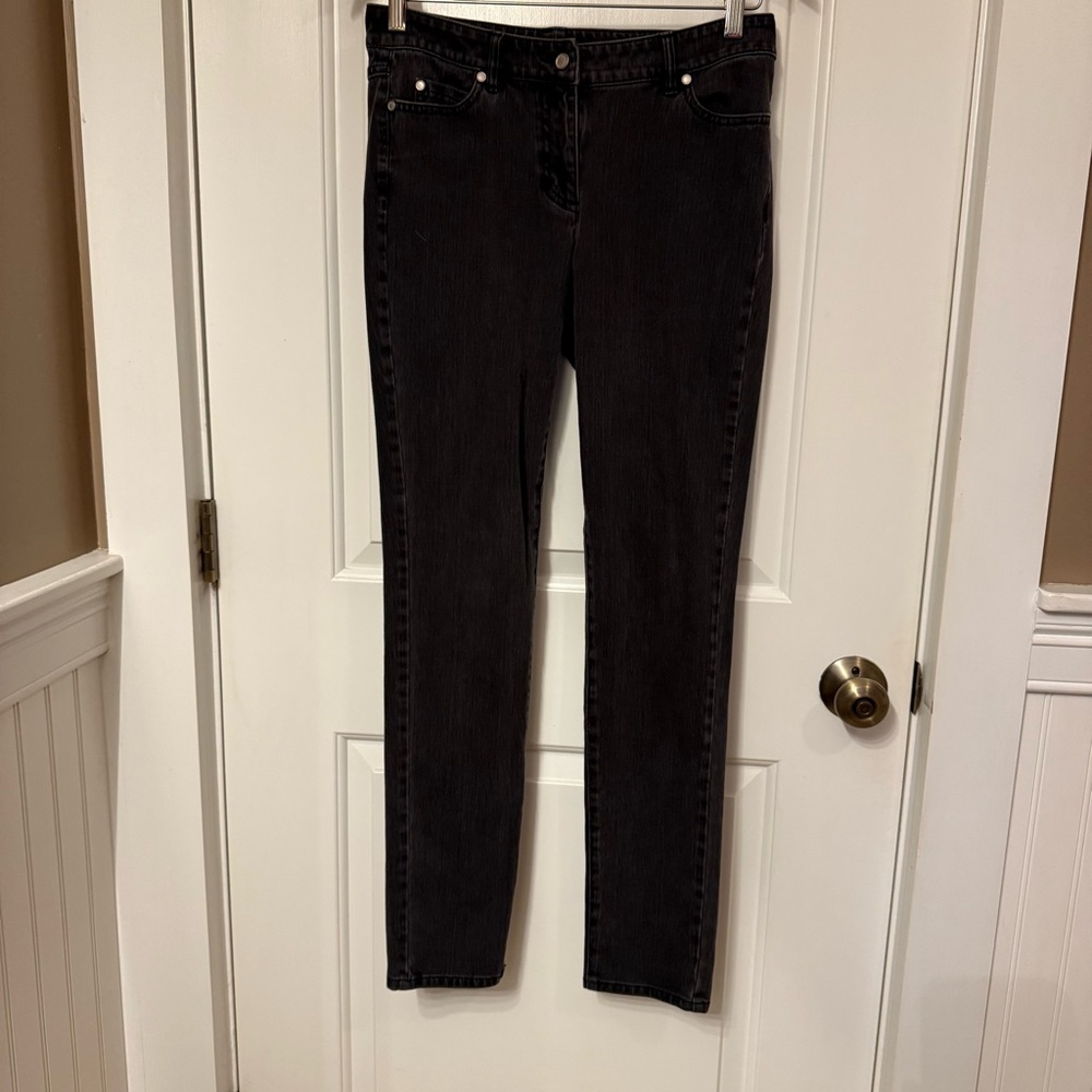 J McLAUGHLIN JEANS BLACK DENIM STRETCH COTTON STRAIGHT SKINNY SIZE 4
